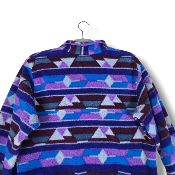 Patagonia Synchilla T-Snap Fleece Pullover Purple Blue Aztec Womens Size Large - Picture 8 of 16